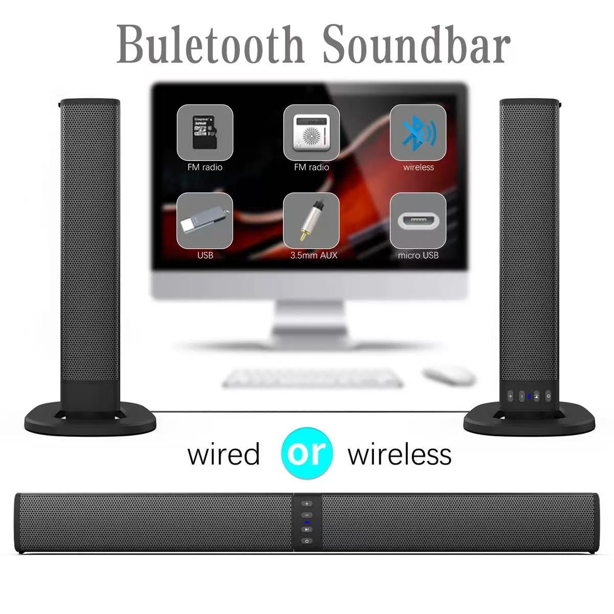 Home Cinema With Wireless Rear Speakers - Bluetooth Speaker Super Powerful Sound Bar