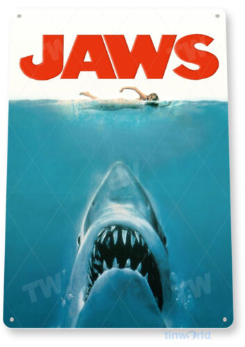 Home Cinema Decor - TIN SIGN Jaws Movie Poster Metal