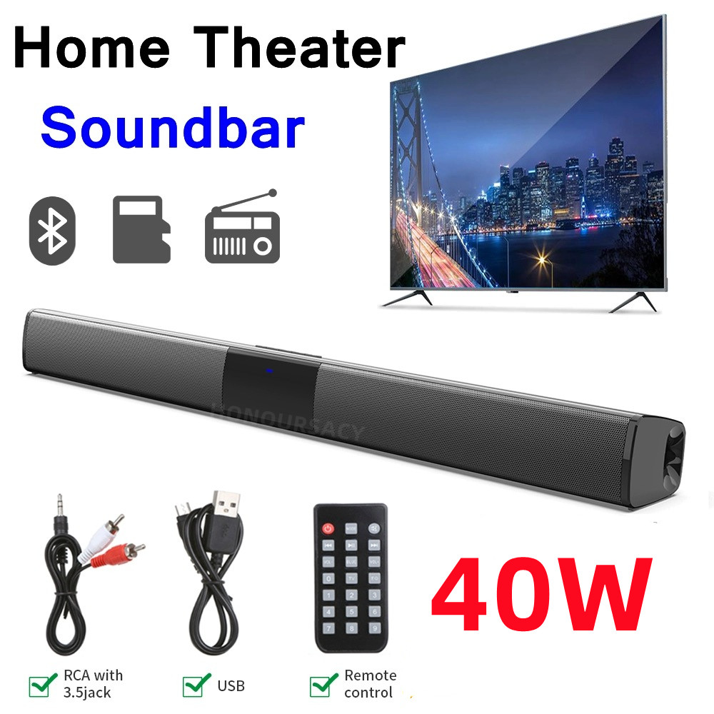 Home Cinema With Wireless Rear Speakers - 40W Soundbar TV Portable Bluetooth-compatible Speaker