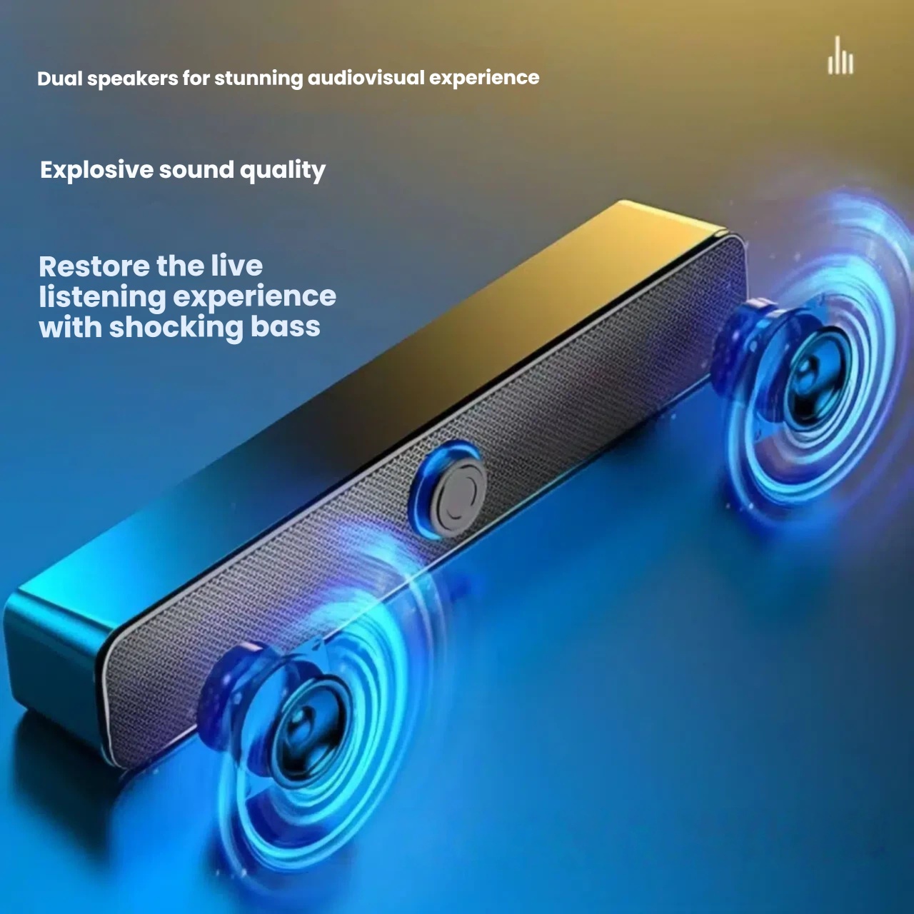 Home Cinema With Wireless Rear Speakers - PC Soundbar Wired and Wireless Bluetooth