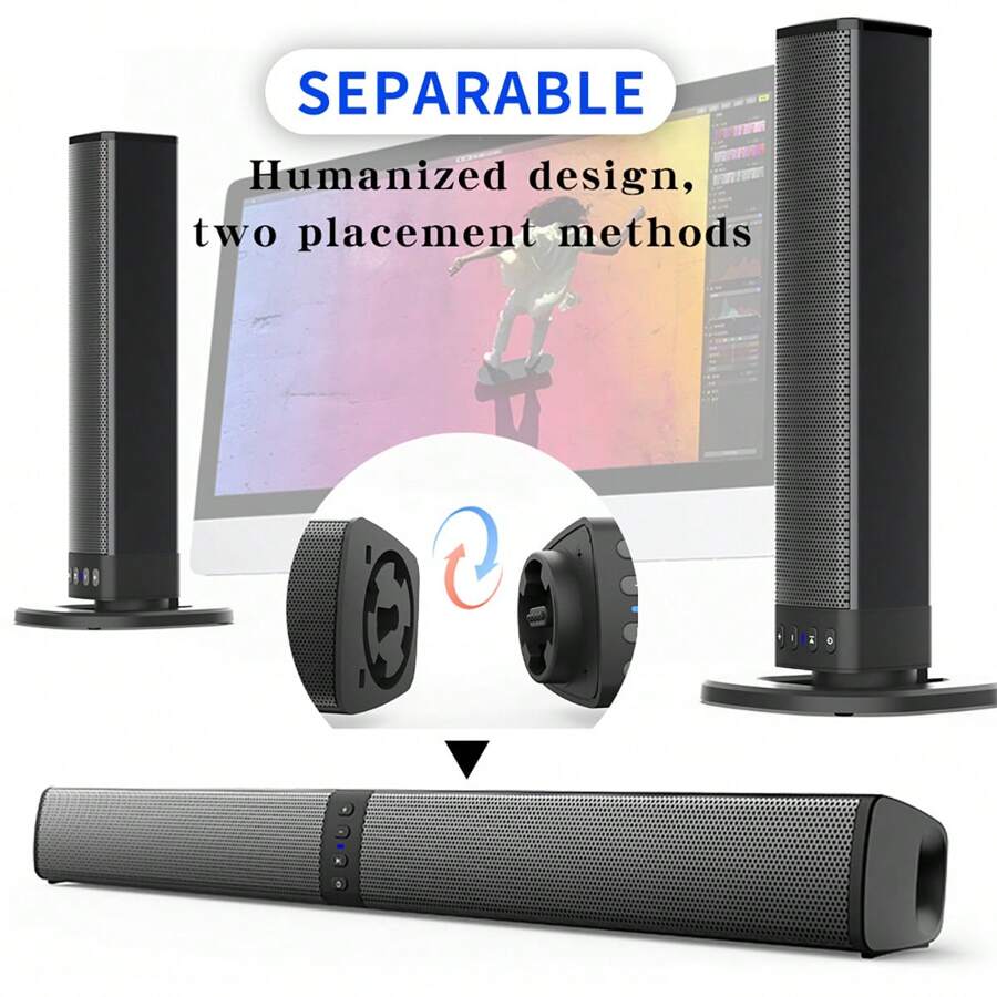 Bluetooth 5.0 Home TV Sound Ba - Home Cinema With Wireless Rear Speakers recension och pris