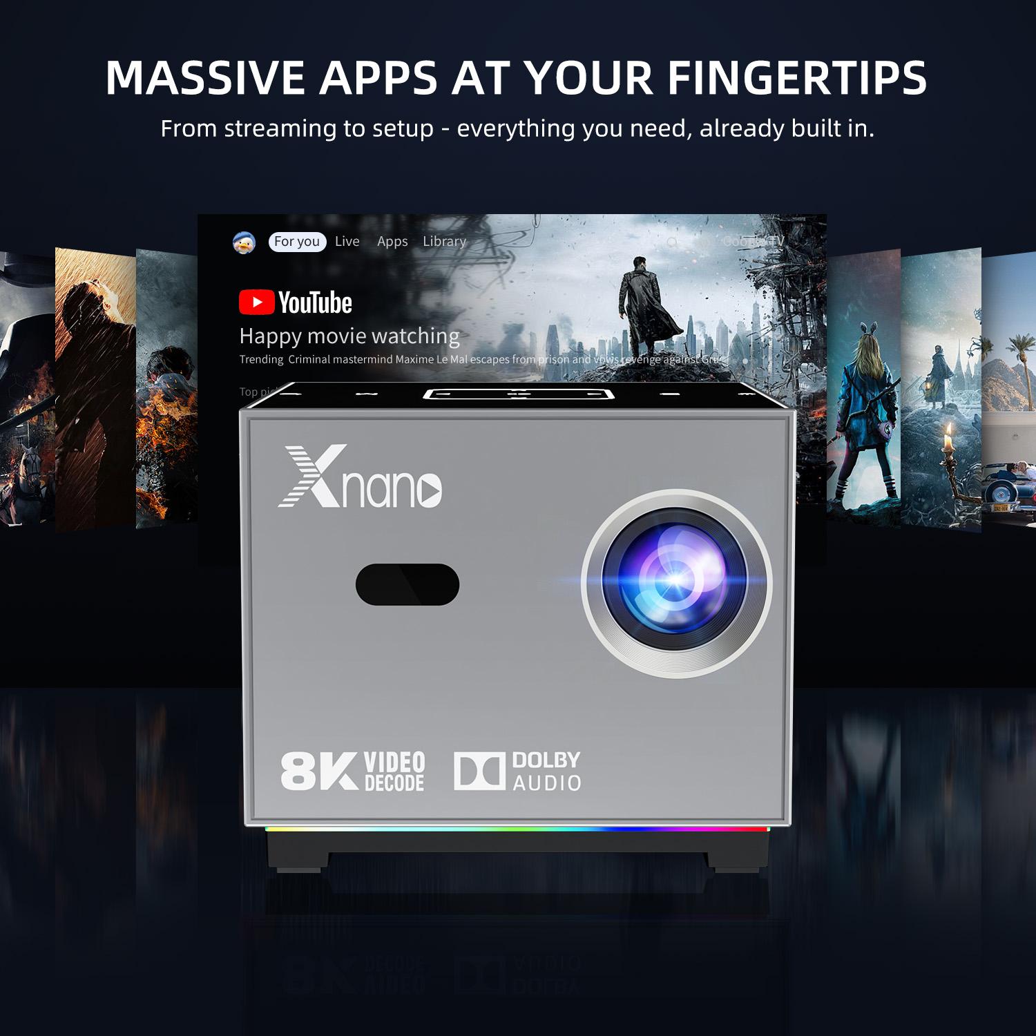 Xnano Portable Smart Projector - Home Cinema Rack recension och pris