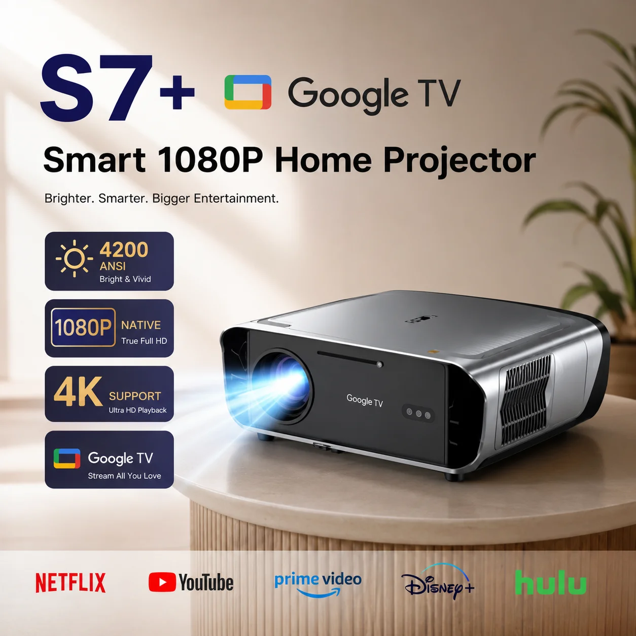S7 4200ANSI Native 1080P 4K UH - Home Cinema With Wireless Rear Speakers recension och pris