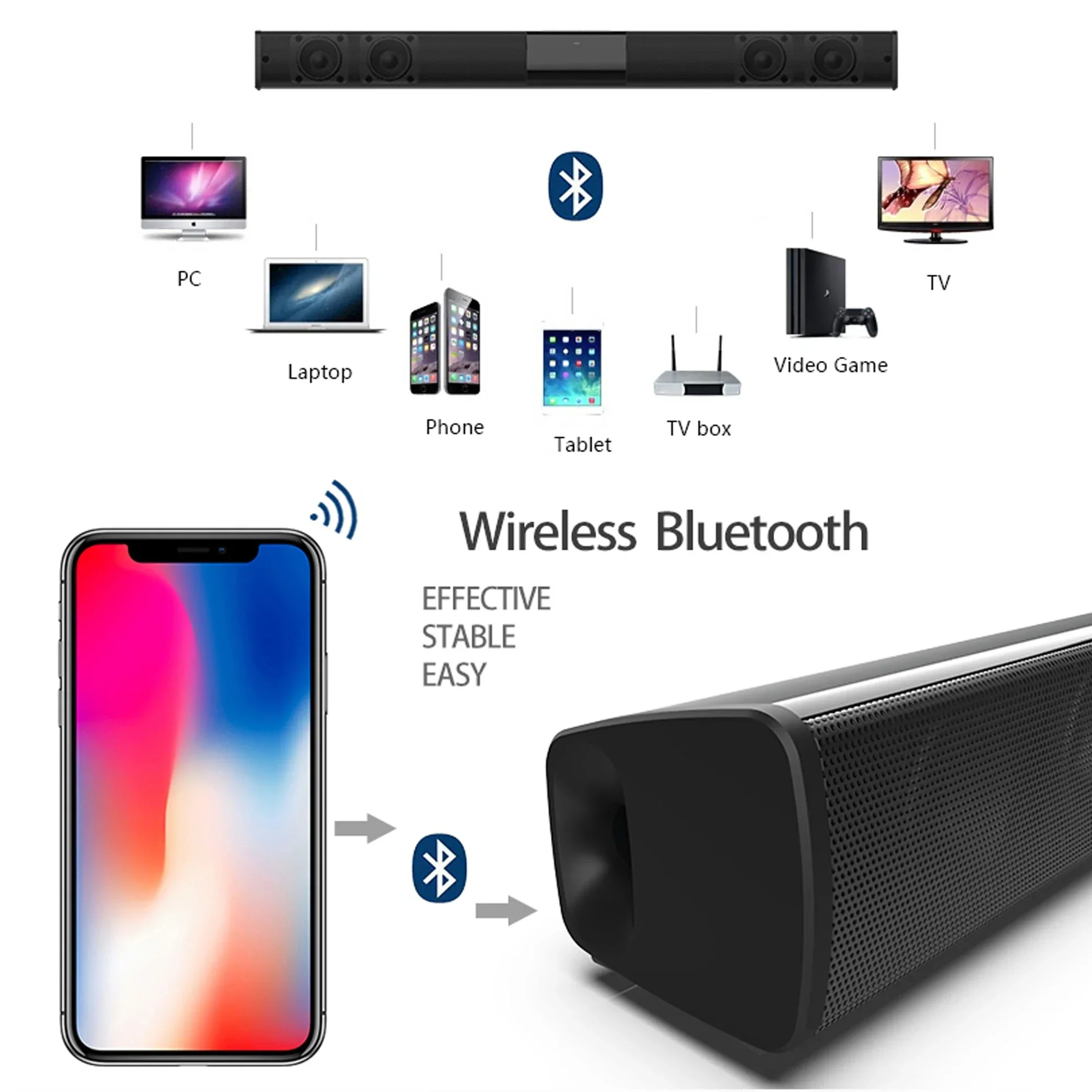 40W Bluetooth 5.3 Speaker With - Home Cinema Rack recension och pris