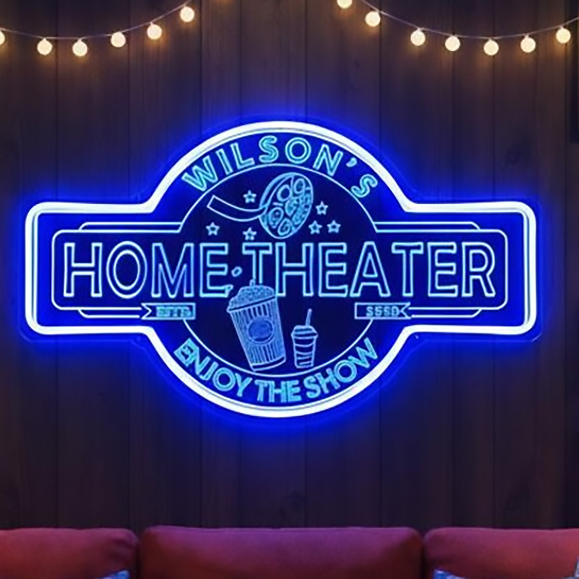 Custom Home Theater Neon Sign  - Home Cinema Decor recension och pris