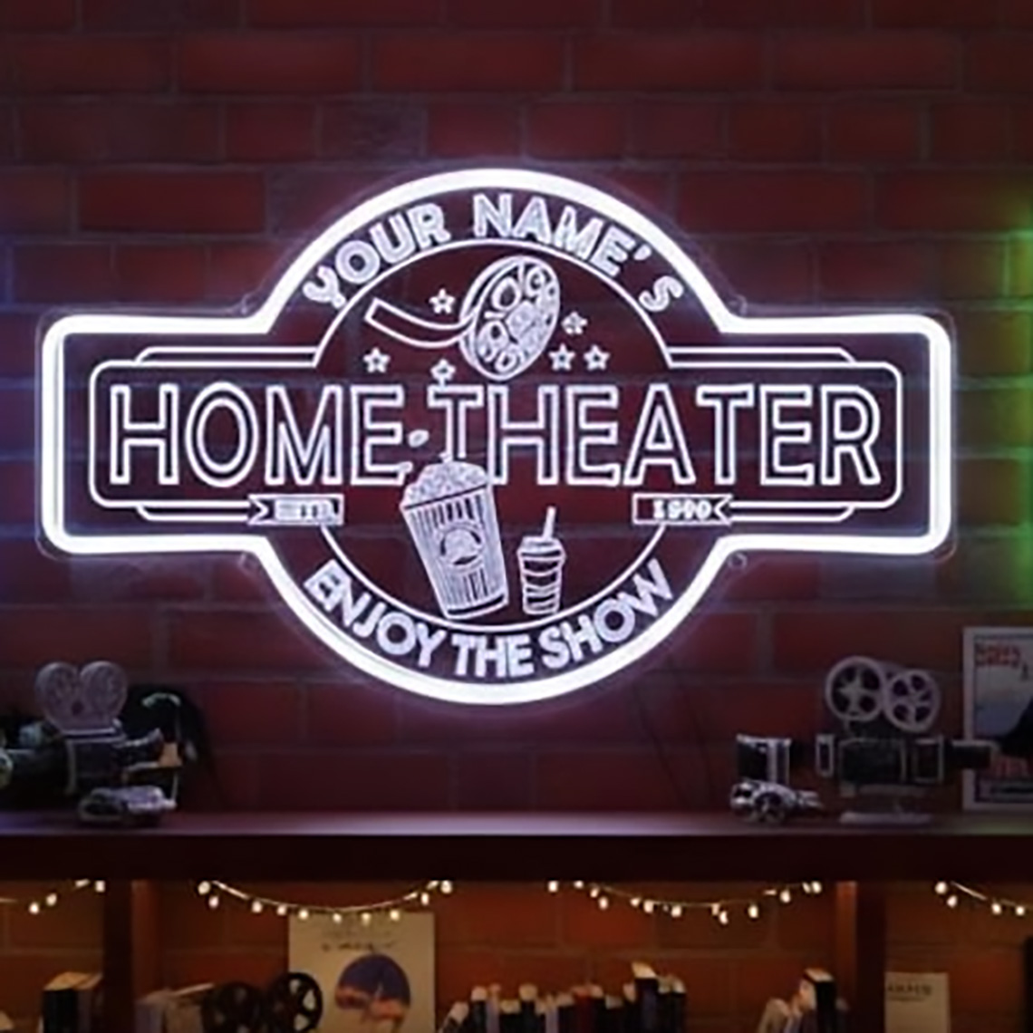 Custom Home Theater Neon Sign  - Home Cinema Decor recension och pris