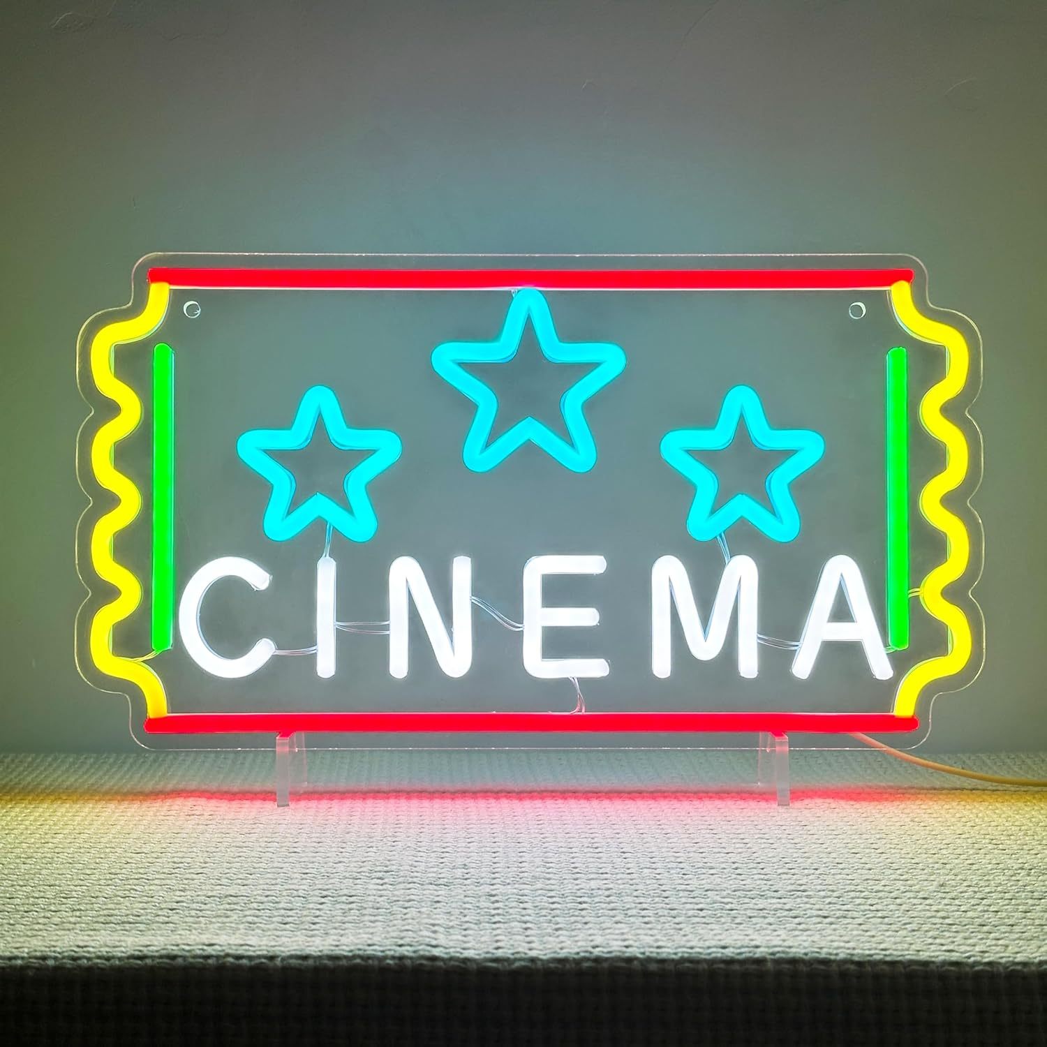 Cinema Ticket Neon Sign Star L - Home Cinema Wall Ideas recension och pris