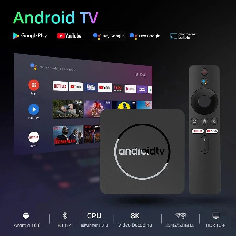 Smart TV Box Android 16 Q10 8G - Home Cinema Rack recension och pris