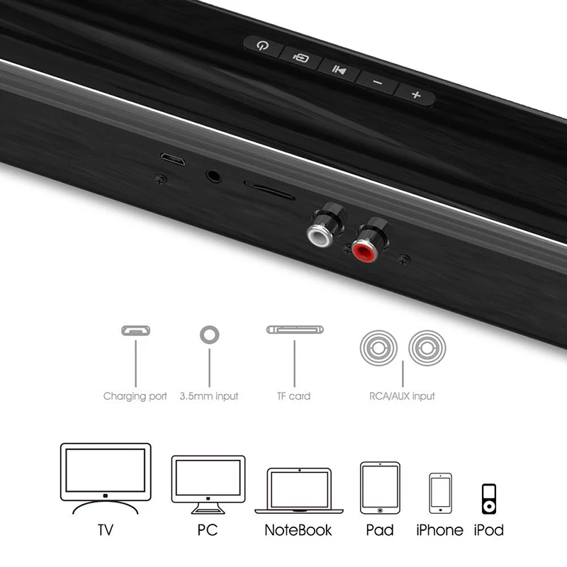 40W Soundbar TV Portable Bluet - Home Cinema With Wireless Rear Speakers recension och pris